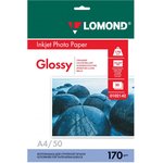 0102142, Фотобумага LOMOND Одностороняя Глянцевая 170 г/м2 A4/50л.