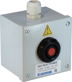 Photo 1/10 Push-button station PKU 15-21.111 54 U2 (KE081 / 2 (1z + 1r) red + PG-13.5) control station Electrician ET054942