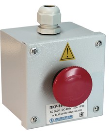 Photo 1/10 Push-button post PKU 15-21-111 KE141 isp.2 (1z+1p) red. mushroom with fixation/ PG-13.5 Electrical engineer ET054790