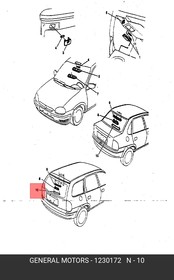 1230172, Рама, лампа крыши, задний