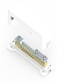 Фото 1/5 Шина уравнивания потенциалов 10х4-25кв.мм 1х50кв.мм 1х4х30мм с пласт. опорой DKC NE1001
