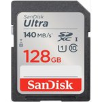 SDSDUNB-128G-GN6IN, Флеш карта SD 128GB SanDisk SDXC Class 10 UHS-I U1 Ultra 140MB/s