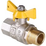 CVT027804, Кран шаровой газовый 1/2' ВН рукоятка бабочка VALGAS