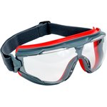 GG501SGAF-EU, Safety Goggles, Anti Fog, Clear, Anti-Mist, EN166 Category, Red/Black