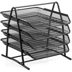 Органайзер для бумаги consul4 металлический 4 секции, а4. цвет: черный 212888