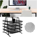 Органайзер для бумаги consul4 металлический 4 секции, а4. цвет: черный 212888