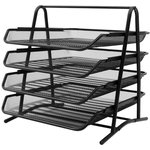 Органайзер для бумаги consul4 металлический 4 секции, а4. цвет: черный 212888