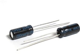 Photo 1/4 Electrolytic capacitor, capacity 22uF, 63V, 5x11, nominal deviation 20, +105C, aluminum, terminals 2L, TKR, JAMICON