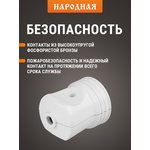 SQ1806-0409, Кабельная розетка 2П б/з белая 10А 250B серии "Народная"