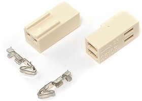 Photo 1/5 Power connector HU socket pins 1x2, step P2.54, cable mounting, HU-02