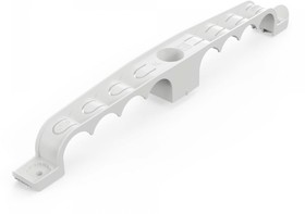 PR13.03293, Держатель труб для прямого монтажа двусторонний на 8 мест серый d20 (20шт/120шт уп/кор) Промрукав (кратно 20)