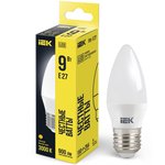LLE-C35-9-230-30-E27, Лампа LED C35 свеча 9Вт 230В 3000К E27 IEK