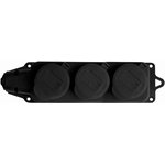 602230, Колодка тройная трехместная однофазная с заглушками с/з каучук 16А 250В ...