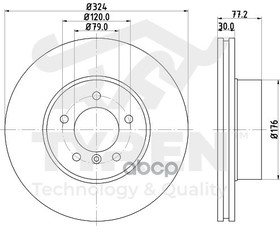 Фото 1/2 TYR1010751, Диск тормозной, передний BMW 5 (E60-E64) 01