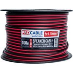 Акустический кабель Procable, 2x1,5мм², ССА, длина 20 м, черно-красный