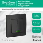Systeme Electric Blanca internal Anthracite Switch 2-key with backlight, 10A, 250B