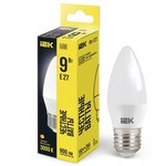 LLE-C35-9-230-30-E27, Лампа LED C35 свеча 9Вт 230В 3000К E27 IEK