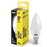LLE-C35-9-230-40-E14, Лампа LED C35 свеча 9Вт 230В 4000К E14 IEK