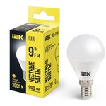 LLE-G45-9-230-30-E14, Лампа LED G45 шар 9Вт 230В 3000К E14 IEK