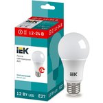 LLE-A60-12-12-24-40-E27, Лампа LED A60 груша 12Вт 12-24В 4000К E27 IEK
