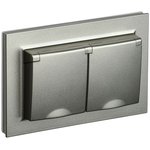 Socket 2-m JV BRITE RSbsh12-3-44-BrSh 16A assembled IP44 with champagne cover ...