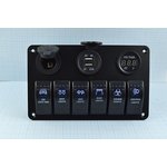 Панель 110x180, 12 В, переключатель клавишный 6/подсветка синяя ...