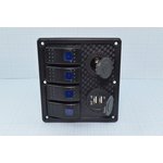 Панель 120x130, 12 В, переключатель клавишный 4/подсветка синяя ...