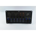 Панель 120x235, 12 В, переключатель клавишный 8/подсветка синяя ...