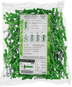 Фото 1/2 РКГ00016684, Дюбель-гвоздь 6х40 грибовидная манжета (200 шт)