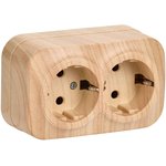 Socket 2-m OP GLORY RS22-3-XS 16A with earthing. pine tree IEK ERH21-K34-16