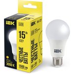 LLE-A60-15-230-30-E27, Лампа LED A60 груша 15Вт 230В 3000К E27 IEK