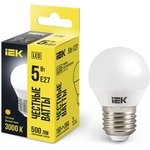 LLE-G45-5-230-30-E27, Лампа LED G45 шар 5Вт 230В 3000К E27 IEK