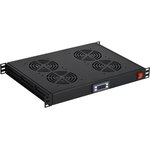 ITK 19" 1U Fan Module with Digital Thermostat 4 Fans Black