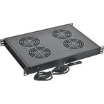 ITK 19" 1U Fan Module with Digital Thermostat 4 Fans Black
