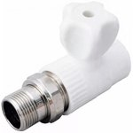 Кран шаровой PP-R бел Дн20х1/2" НР прям д/рад VALFEX 10149020