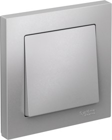 Фото 1/10 Выключатель 1-кл. СП AtlasDesign 10А IP20 (сх. 1) 10AX в сборе алюм. SE ATN000312