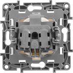 672222, 1-seater socket with earthing with protective shutters 16A white ETIKA