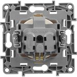 672322, 1-seater grounded socket with safety shutters 16A ivory ETIKA