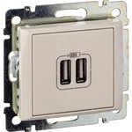 2-pозетка USB СЛНК VLN 774170 694372, Розетка USB 2-м СП Valena сл. кость Leg 774170