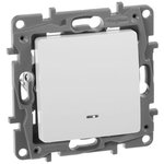 Выключатель 1-кл. СП Etika 10А IP20 250В 10AX с подсветкой/индикацией безвинтов. зажимы механизм бел. IEK 672203