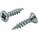 Саморез универсальный 2.5x10 белый, потайная голова, цинк, уп. 50 шт. 253010508120