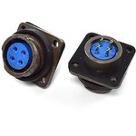 Разъем (цилиндрический соединитель) FQ18-4ZK розетка, контакты 4P, B21, на блок, фланец 4 отверстия, герметичный, FQ18-4ZK