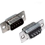 Разъем D-SUB вилка, контакты 9P, на кабель, DB-9M