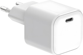 Фото 1/2 CHARGER20-CW, Блок питания с разъемом USB Type-C, GAN, PD 20Вт, макс. 3.0А (адаптер) белый