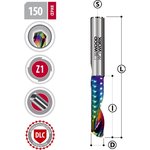 Фреза спиральная upcut для акрила z=1 dlc покрытие d=6 l=50 i=25 s=6 150.2550.06