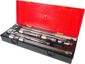 Фото 1/2 Набор инструментов 1/2 (удлинители, воротки, трещотка) в кейсе 8 предметов JTC /1