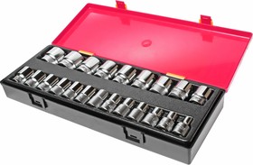 Фото 1/2 Набор головок торцевых 6-гранных 1/2 8-32мм (в кейсе) 22шт JTC /1