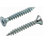 Саморез универсальный 4.5x25 белый, потайная голова, цинк, уп. 12 шт. 453025000012