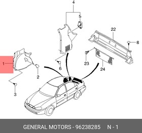 96238285, Обшивка багажника