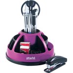 Набор настольный Attache Selection для канц мелочей черный/фуксия 360